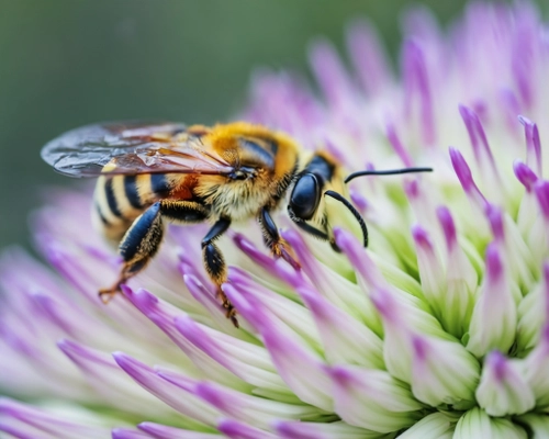 Bee on Flower FREE Stock Photo, bee,  flower,  nature picture