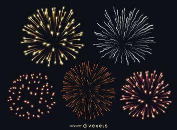 Festive Fireworks Collection FREE Stock Vector, firework, vector, realistic picture