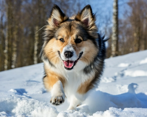 Happy Dog in Snow FREE Stock Photo, dog,  snow,  winter picture