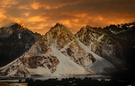 Majestic mountain range at sunset FREE Stock Photo, mountains,  sunset,  peaks picture