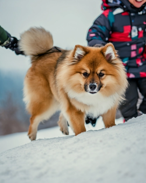Playful Dog in Snow FREE Stock Photo, dog,  snow,  winter picture