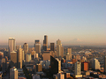 Seattle Skyline at Sunset FREE Stock Photo, seattle,  skyline,  sunset picture