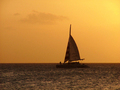 Sailboat at sunset in the Caribbean FREE Stock Photo, sunset, ocean, calm picture