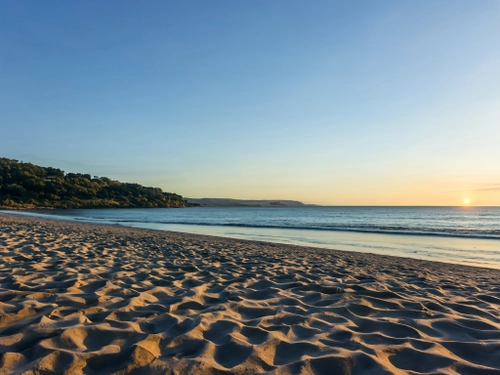 Tranquil Beach Sunset FREE Stock Photo, beach,  sunset,  tranquility picture