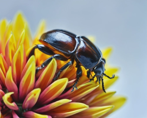 Beetle on Flower FREE Stock Photo, beetle,  flower,  nature picture