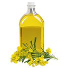 Clear bottle of canola oil beside yellow flowers FREE Stock Photo, canola oil,  cooking oil,  natural ingredients picture